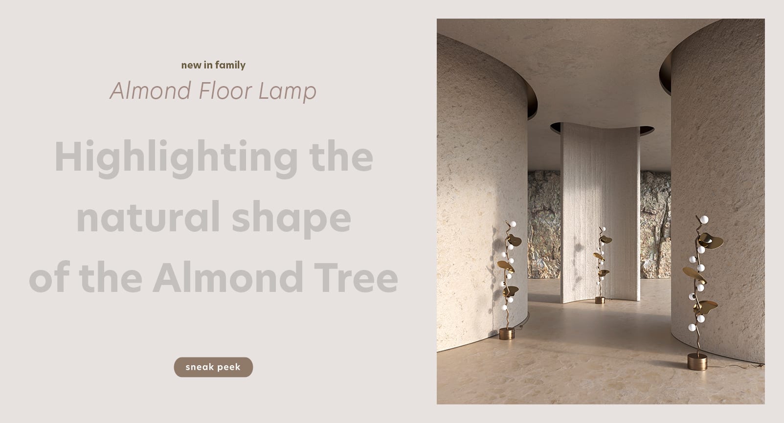 Almond floor lamp