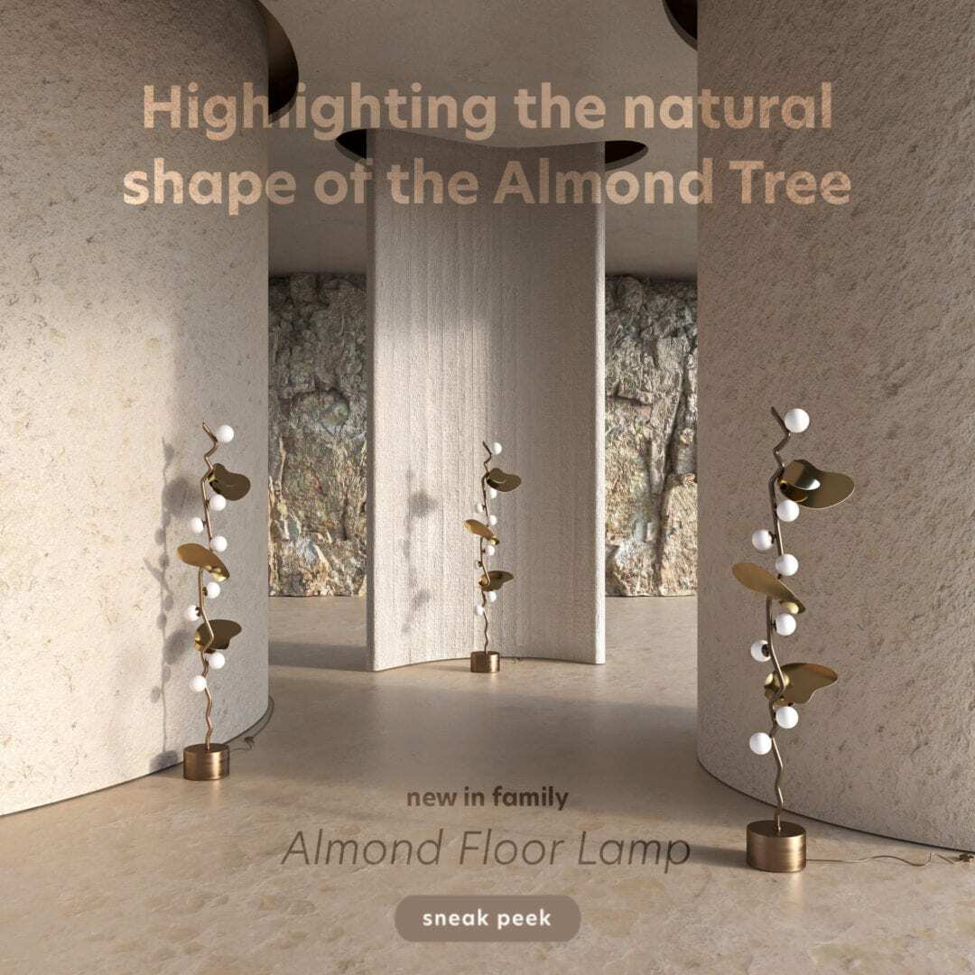 Almond floor lamp