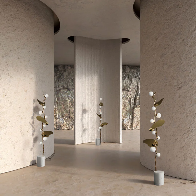 Almond floor lamp
